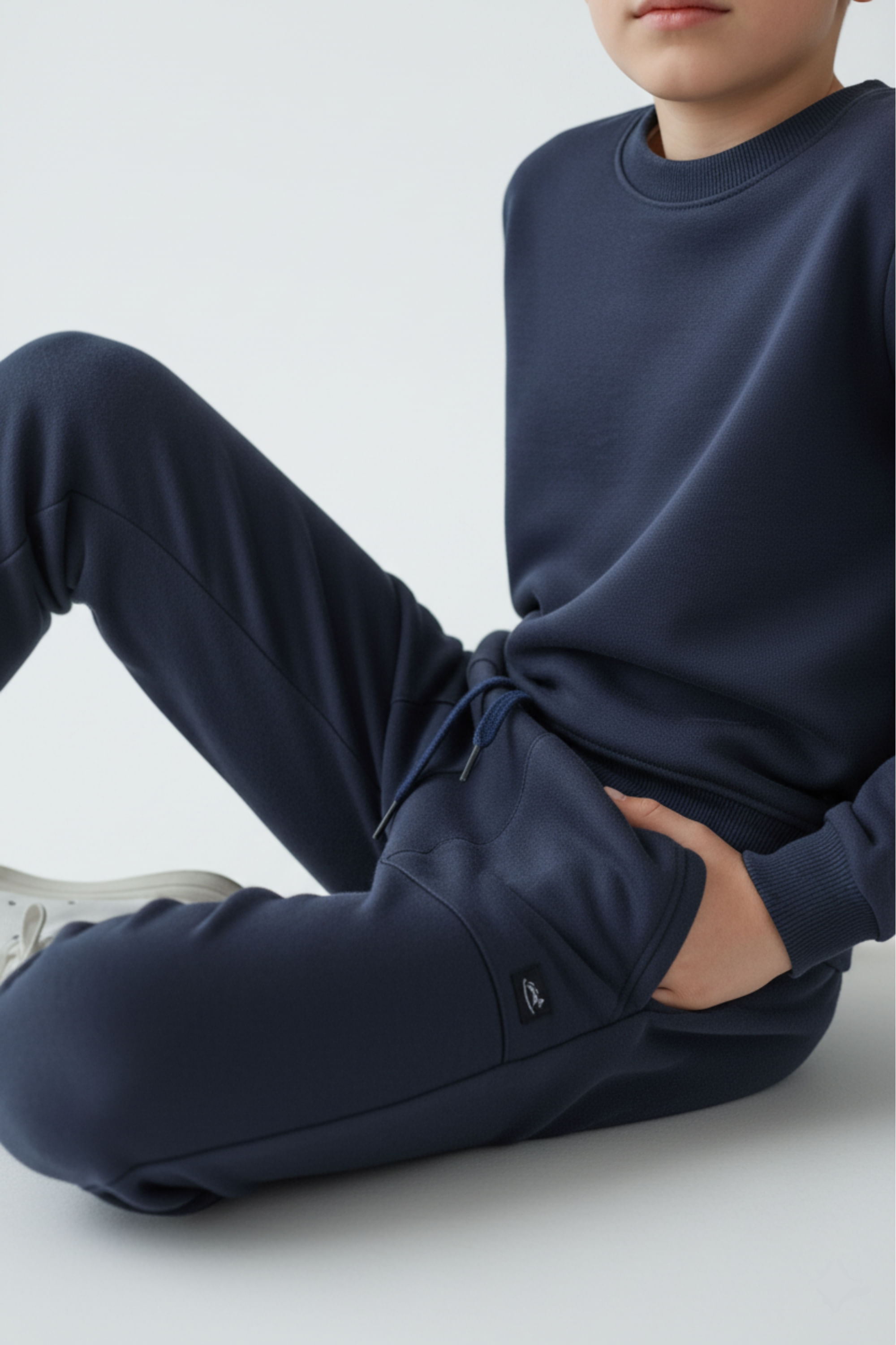 Calça Infantil Masculina em Moletom Sem Felpa (Azul Marinho) Up Baby - Imagem 17